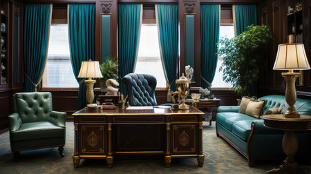 executive teal officeの写真素材