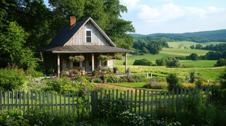 landscape american houseの写真素材
