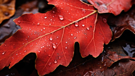 autumn fall leaves close upの素材