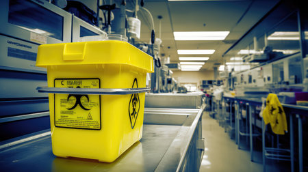 sharp medical waste containerの写真素材