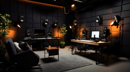 modern podcast blackの写真素材