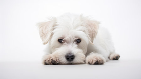 droopy sad dog white backgroundの素材