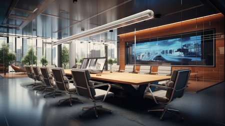 virtual modern business officeの写真素材