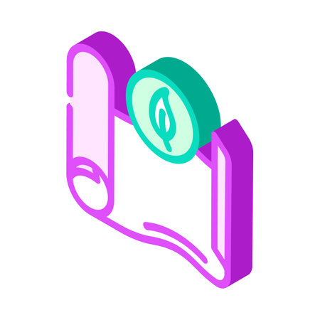 eco friendly yoga mat outdoor fitness isometric icon vector illustrationのイラスト素材