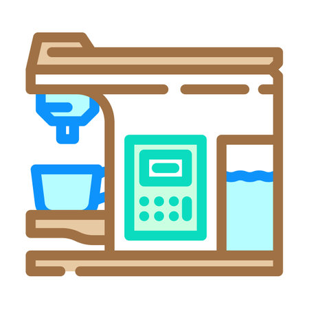 coffee machine smart home color icon vector illustrationのイラスト素材