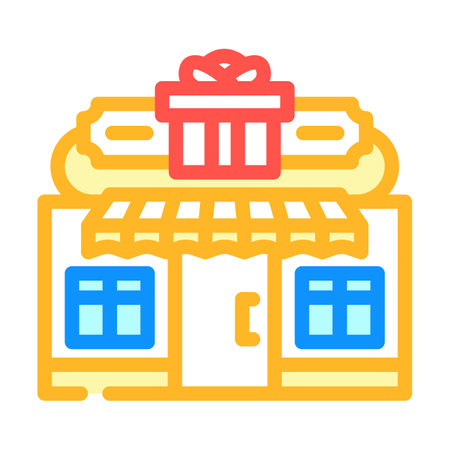 gift shop shop color icon vector illustrationのイラスト素材