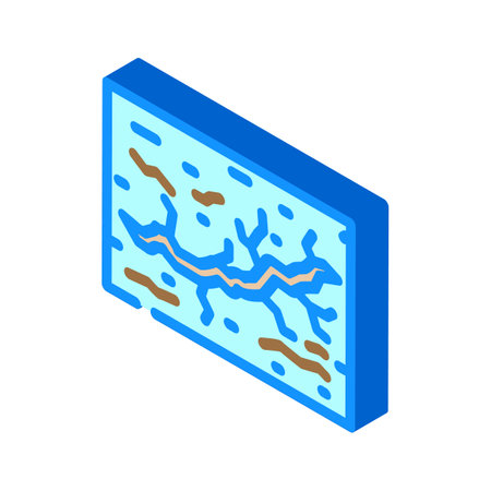 dry cracks cement isometric icon vector illustrationのイラスト素材