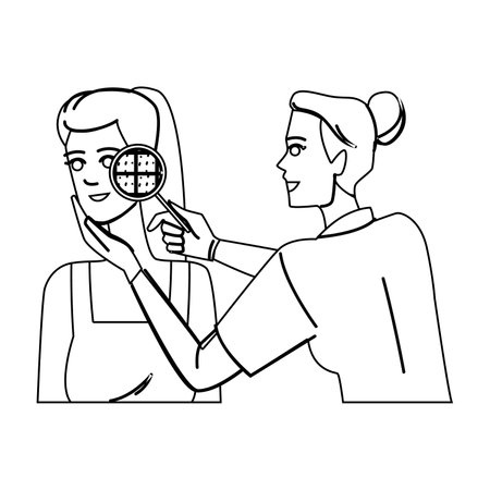 elasticity skin analysis vectorのイラスト素材