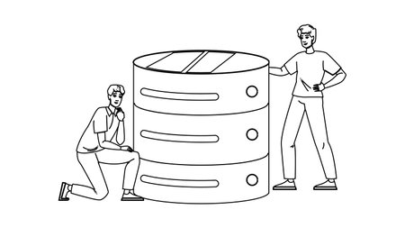 software database performance analyzing vectorのイラスト素材