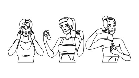 blending foundation application vectorのイラスト素材