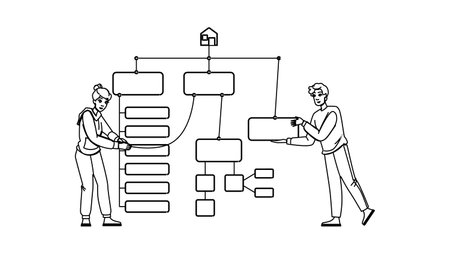 chart sitemap vectorのイラスト素材