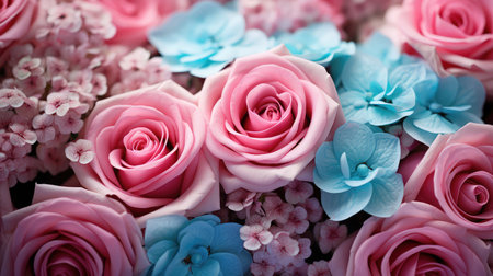 arrangement pink and tealの素材