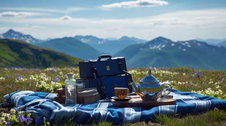 retreat blue picnic blanketの素材