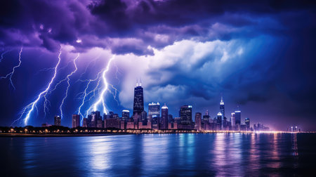 dramatic chicago in the cloudsの素材