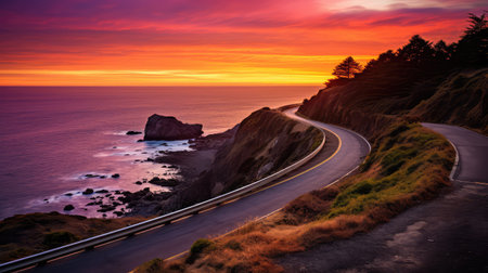 horizon cliff roadの素材