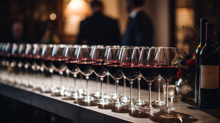 elegant red wine tastingの素材