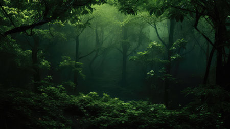 trees background dark greenの素材