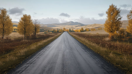 solitude empty country roadの素材