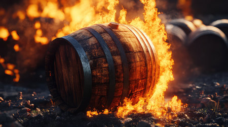 flames barrel fireの素材