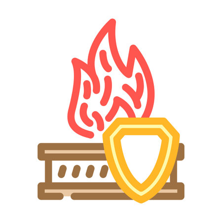 flame retardant color icon vector illustrationのイラスト素材