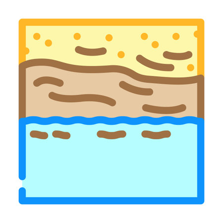 polluted coastline oil color icon vector illustrationのイラスト素材