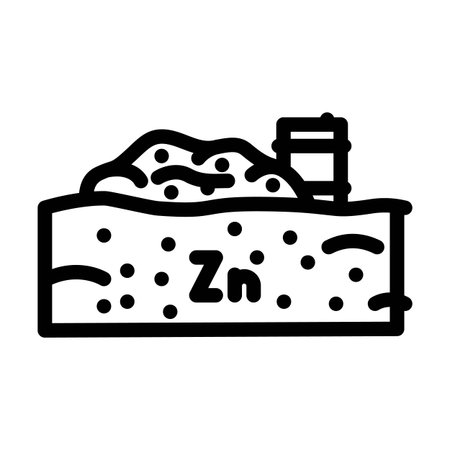 zinc contamination soil due industrial waste disposal line icon vector illustrationのイラスト素材