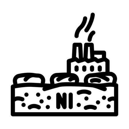 agricultural fields contaminated nickel nearby factories line icon vector illustrationのイラスト素材