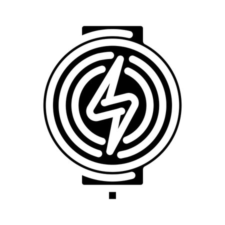 wireless charging glyph icon vector illustrationのイラスト素材