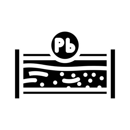 high levels lead citys drinking water due old pipes glyph icon vector illustrationのイラスト素材