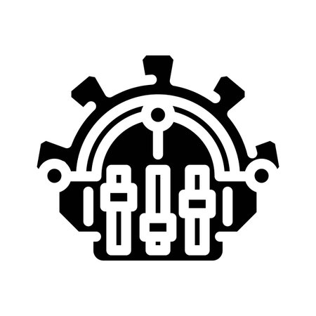 adjustable settings glyph icon vector illustrationのイラスト素材