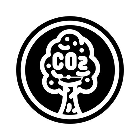 carbon neutral product glyph icon vector illustrationのイラスト素材