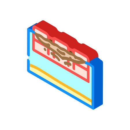 floating booms around an oil spill isometric icon vector illustrationのイラスト素材
