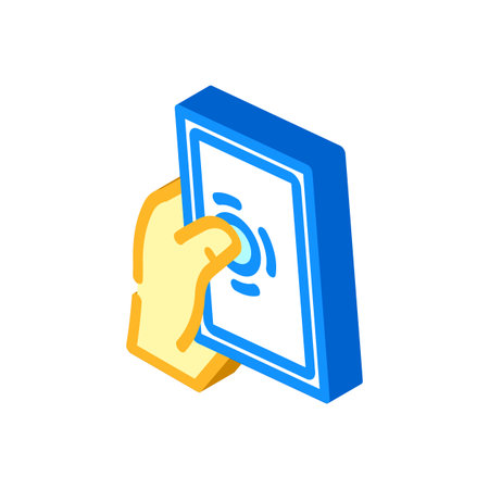 one hand operation isometric icon vector illustrationのイラスト素材