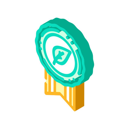 eco certified isometric icon vector illustrationのイラスト素材