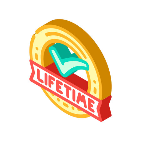 lifetime warranty isometric icon vector illustrationのイラスト素材