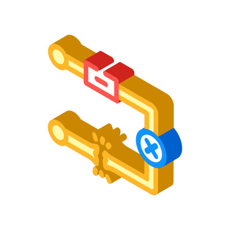 broken circuit path icon isometric icon vector illustrationのイラスト素材