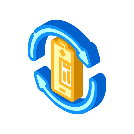 rechargeable isometric icon vector illustrationのイラスト素材