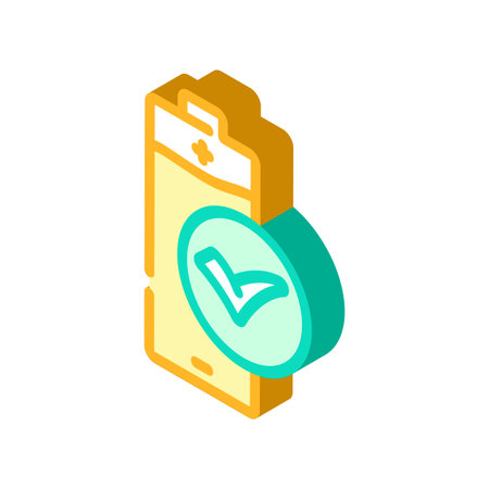 battery included isometric icon vector illustrationのイラスト素材