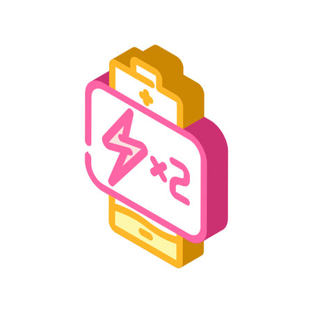 dual power source isometric icon vector illustrationのイラスト素材