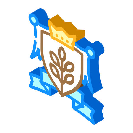 coat arms kingdom medieval heraldry isometric icon vector illustrationのイラスト素材