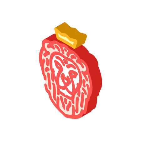 lion heraldic isometric icon vector illustrationのイラスト素材