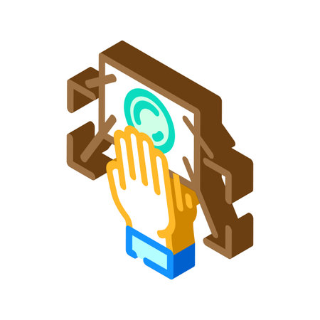 gesture recognition sensor isometric icon vector illustrationのイラスト素材