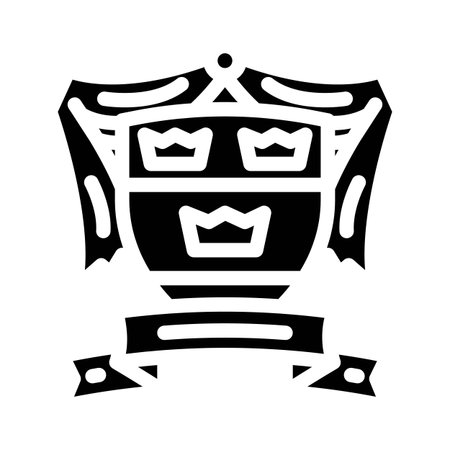 coat arms royal medieval heraldry glyph icon vector illustrationのイラスト素材