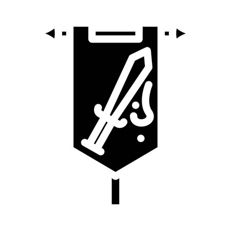 flag kingdom medieval heraldry glyph icon vector illustrationのイラスト素材