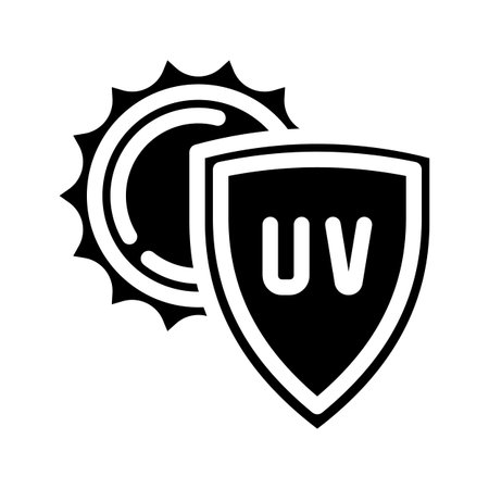 uv protection glyph icon vector illustrationのイラスト素材