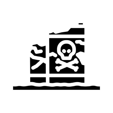 rusty pesticide containers soil glyph icon vector illustrationのイラスト素材