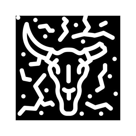 animal skeleton dry polluted land glyph icon vector illustrationのイラスト素材