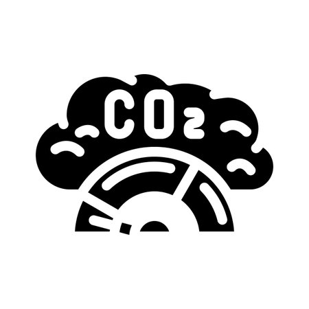 zero emission technology glyph icon vector illustrationのイラスト素材