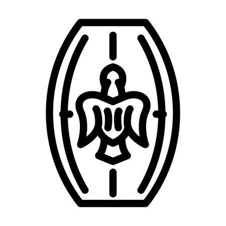 shield royal medieval heraldry line icon vector illustrationのイラスト素材
