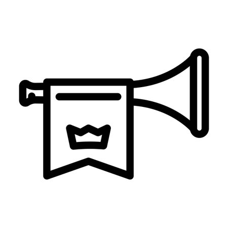 trumpet heraldic line icon vector illustrationのイラスト素材
